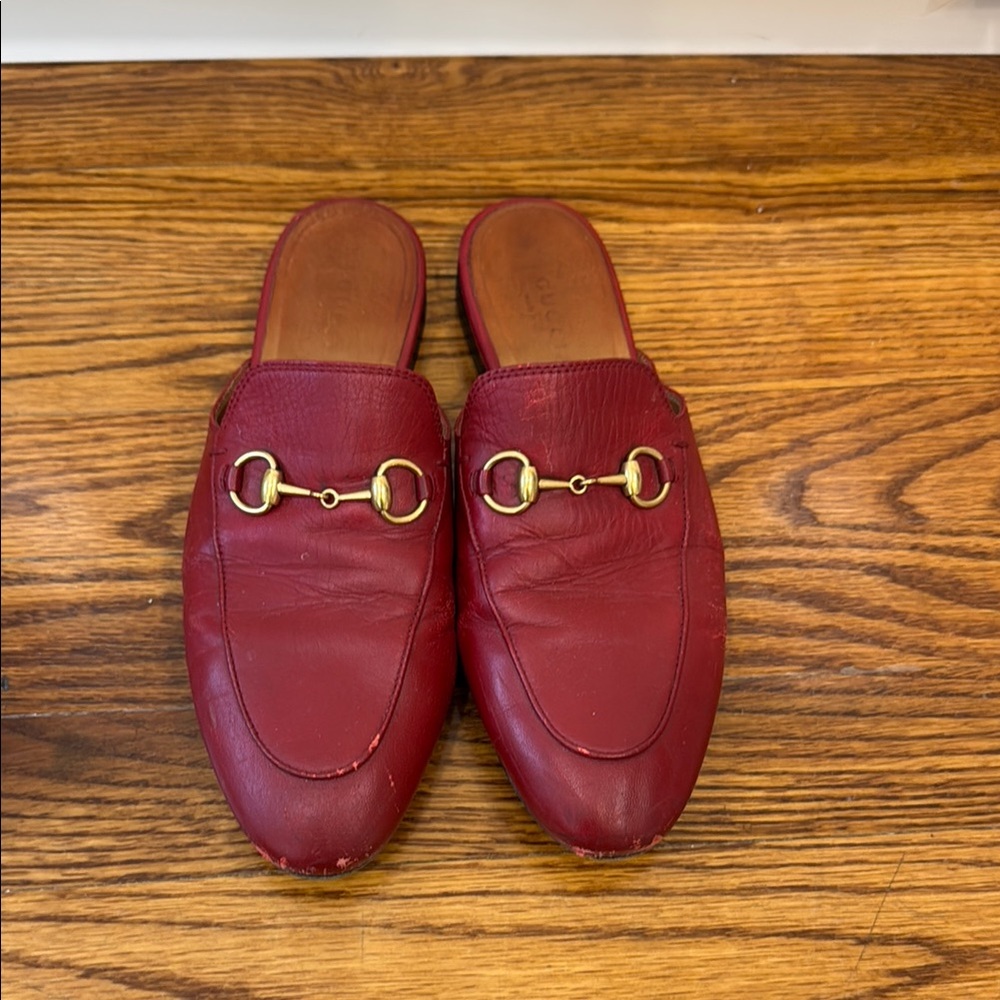 Women’s Gucci red Princetown horsebit mules
37.5